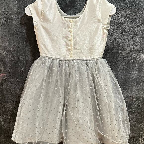 NEW Dressed Up by Gymboree Silver Party Dress w Tulle, Sz 8 (8B) - Picture 5 of 7